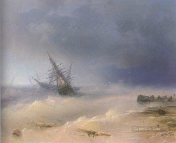 tempest 1872 Romantic Ivan Aivazovsky Russian Oil Paintings